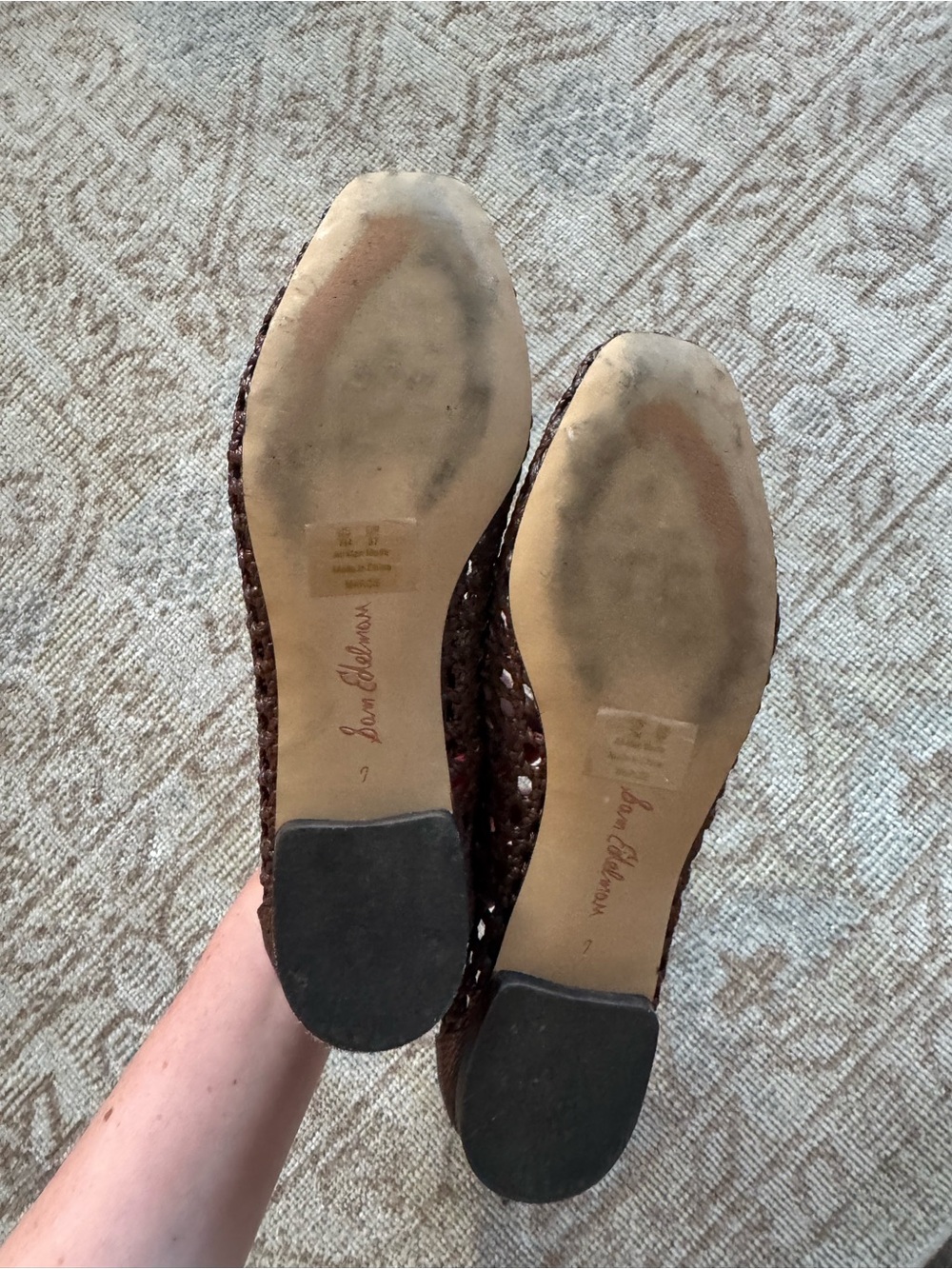 Sam Edelman Marcie Ballet Flat in Terazzo Brown Weave - Picture 6 of 6